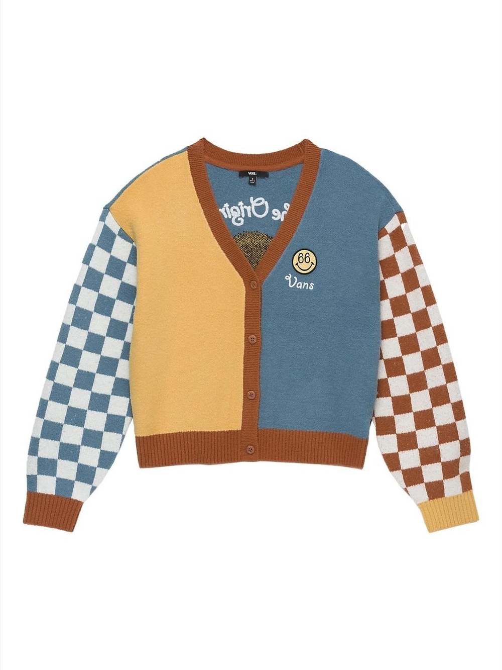 Vans Off The Wall Dusk Downer Checkered Cardigan Sweater Button Woman’s Size S - Picture 3 of 15